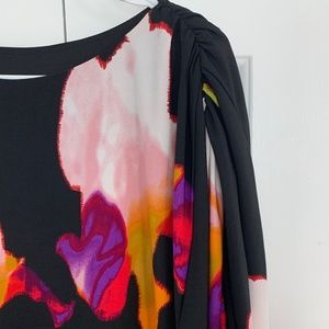 Suzi Chin, Abstract Floral Print, Boho Caftan Dress, w/ Pockets!, (14)